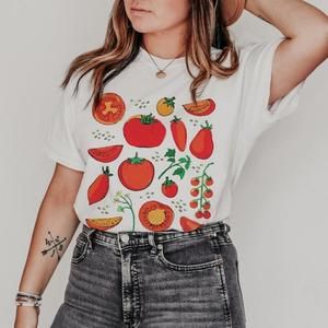 Tomato Fruit Botanical Cottagecore Clothing Vegan Garden Unisex Tshirt